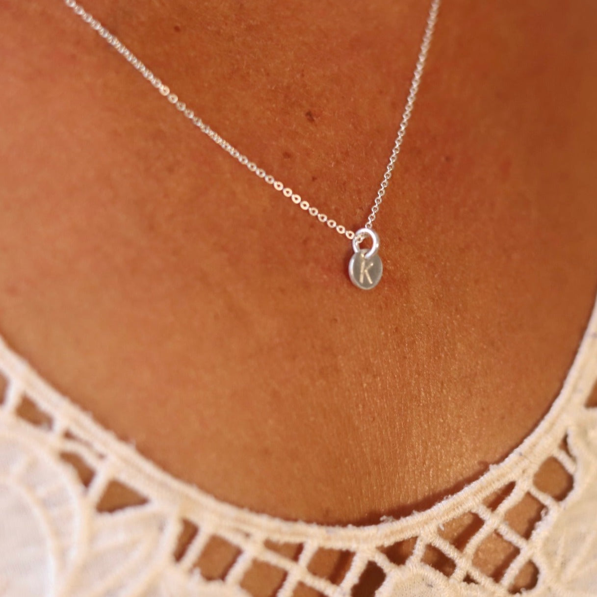 Silver Dainty Disc Necklace