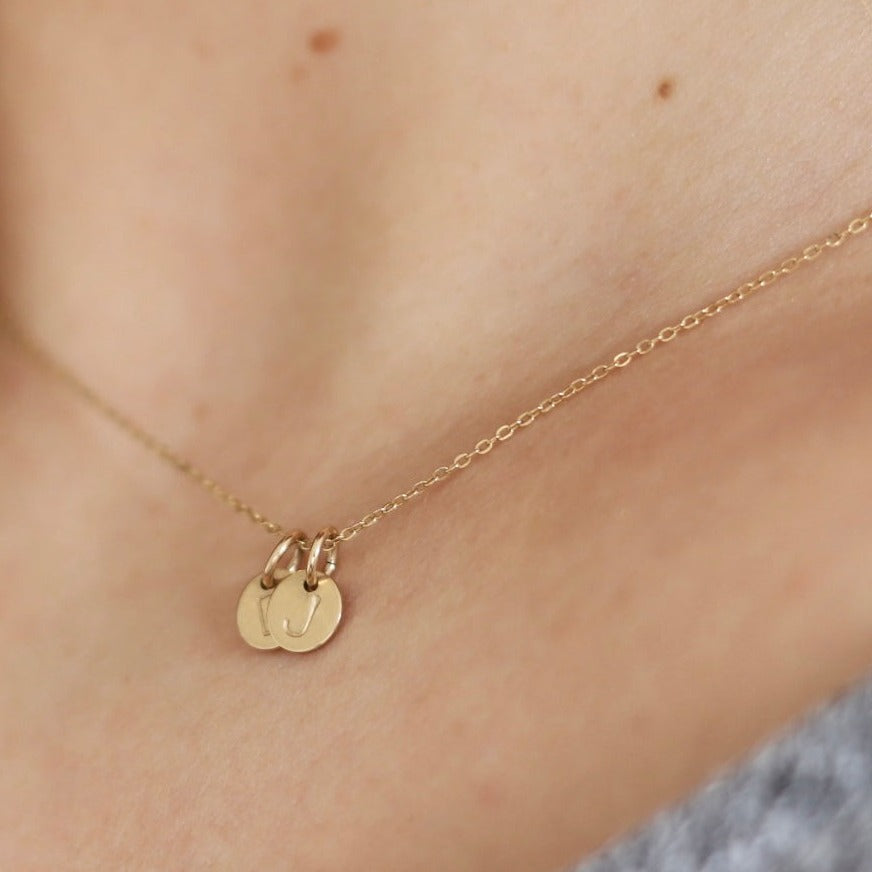 Gold Dainty Disc Necklace