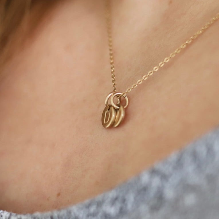 Gold Dainty Disc Necklace