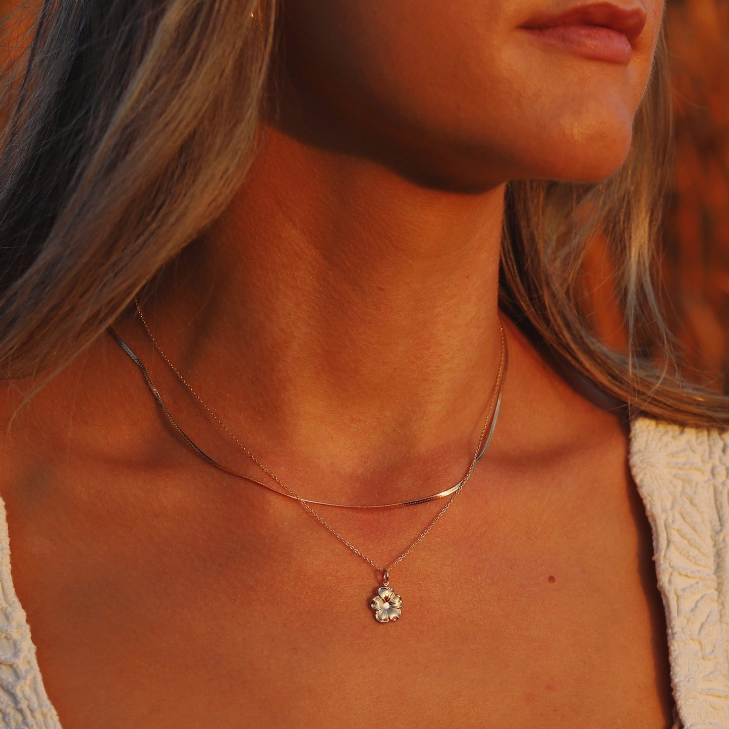 Slim Herringbone Stacker Chain